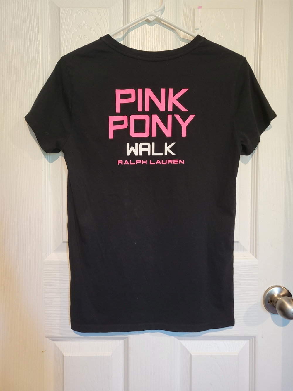 Ralph Lauren Black Tee with Pink Pony Graphic - Picture 2 of 3